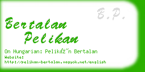 bertalan pelikan business card